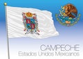 Campeche regional flag, United Mexican States, Mexico Royalty Free Stock Photo