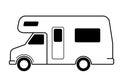 Camper, camping van - simple flat icon - vector