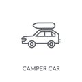 camper car linear icon. Modern outline camper car logo concept o