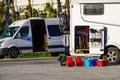 Camper car in maintenance service Royalty Free Stock Photo