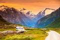 Camper car in norwegian mountains