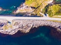 Camper cars on Atlantic Road, Norway Royalty Free Stock Photo