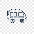 Camper concept vector linear icon isolated on transparent background, Camper concept transparency logo in outline style