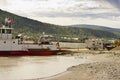 Camper disembarking Yukon ferry