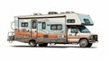 Iconic Pop Culture Caricature: Rv Illustration In Light Gray And Bronze