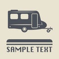 Camper icon or sign