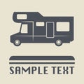 Camper icon or sign