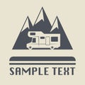 Camper icon or sign