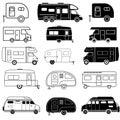 Camper icon vector. Tourist illustration sign. Travel symbol. trip logo. Royalty Free Stock Photo