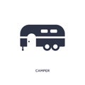 camper icon on white background. Simple element illustration from camping concept Royalty Free Stock Photo