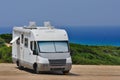 Camper parked on the beach