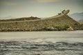 Camper rv on Atlantic Road in Norway Royalty Free Stock Photo