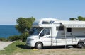 Camper at seaside Royalty Free Stock Photo