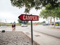 Camper shoe factory headquarter in Inca arrow sign Royalty Free Stock Photo