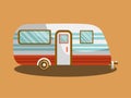 Camper trail of camper bus of van. Royalty Free Stock Photo