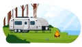 Camper Trailer. Caravan Camper Trailer