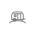 Camper trailer line icon Royalty Free Stock Photo