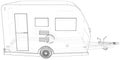 Camper Trailer. Van Caravan Vector illustration isolated on white background Royalty Free Stock Photo