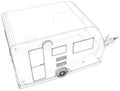 Camper Trailer. Van Caravan Vector illustration. Wire-frame line isolated. Vector rendering of 3d Royalty Free Stock Photo