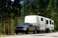 Camper trailer in Yellowstone Royalty Free Stock Photo