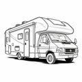 Rv Trailer Coloring Pages: Realistic Portrayal With Fluid And Dynamic Lines