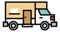 Camper truck icon. Travel car symbol. Home trailer