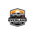 camper truck overland vehicle logo vector
