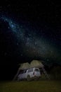 Camper under stars, Drakensburg Mountains, South Africa Royalty Free Stock Photo