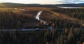 Camper van in a autumn forest in Lappland 03