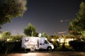 camper van at the beach at night, life on the road