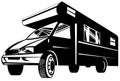Camper van black and white Royalty Free Stock Photo