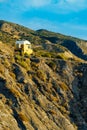 Camper van on coast cliff in Spain Royalty Free Stock Photo