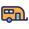 Camper van, conveyance Vector icon which can easily modify or edit Royalty Free Stock Photo