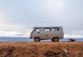 Camper van in the desert