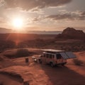 Camper Van on the Edge of a Desert Canyon