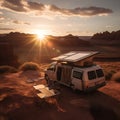 Camper Van on the Edge of a Desert Canyon