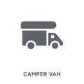 Camper van icon from Camping collection. Royalty Free Stock Photo