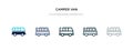 Camper van icon in different style vector illustration. two colored and black camper van vector icons designed in filled, outline Royalty Free Stock Photo