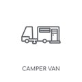 Camper van linear icon. Modern outline Camper van logo concept o