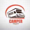 Camper van logo template