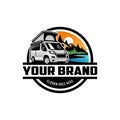 camper van, motor home illustration logo vector