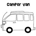 Camper van of vector illustration Royalty Free Stock Photo