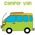 Camper van of vector illustration Royalty Free Stock Photo