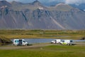 Camper vans at the campsite