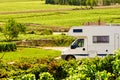 Camper visit vineyard region, Burgundy in France