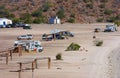 Campers on beach in Loreto bays in baja california sur V