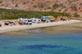 Campers on beach in Loreto bays in baja california sur XII