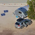 Campers on beach in Loreto bays in baja california sur XVI