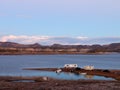 Campers and Boats Parked on Lake Pleasant Shoreline Royalty Free Stock Photo