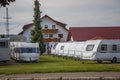 Campers Storage Parking with Recreational Vehicles in Row